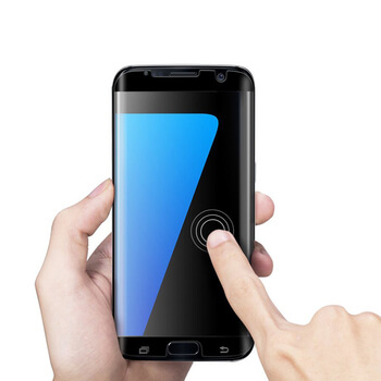 3x Picasee Sticlă securizată curbată 3D pentru Samsung Galaxy S7 Edge G935F - neagră - 2+1 gratis