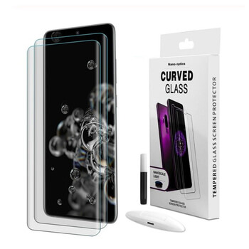 3x Sticlă securizată curbată 3D cu protecție UV pentru telefonul mobil Samsung Galaxy S20 Ultra G988F