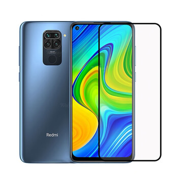 3x Picasee 3D Sticlă securizată 3D cu cadru pentru Xiaomi Redmi Note 9 - neagră - 2+1 gratis