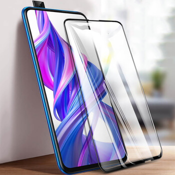 3x Picasee 3D Sticlă securizată 3D cu cadru pentru Honor 9X Pro - neagră - 2+1 gratis