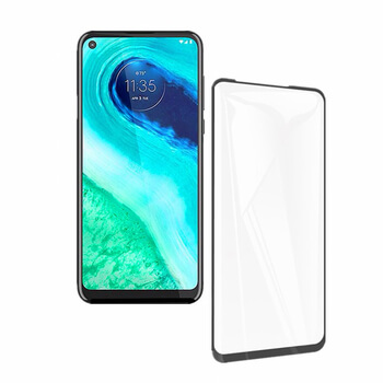 Picasee Sticlă securizată de protecție 3D cu cadru pentru Motorola Moto G8 - neagră