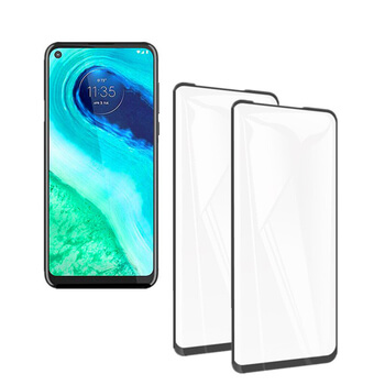 3x Picasee 3D Sticlă securizată 3D cu cadru pentru Motorola Moto G8 - neagră - 2+1 gratis