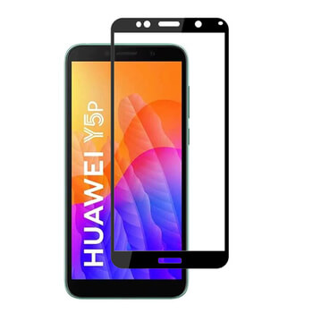3x Picasee 3D Sticlă securizată 3D cu cadru pentru Huawei Y5P - neagră - 2+1 gratis