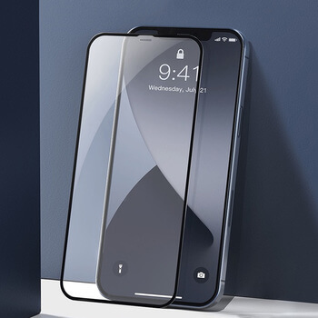 Picasee Sticlă securizată de protecție 3D cu cadru pentru Apple iPhone 12 Pro - neagră