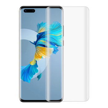 3x Sticlă securizată curbată 3D cu protecție UV pentru telefonul Huawei Mate 40 Pro - 2+1 gratis