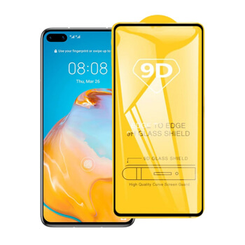 3x Picasee 3D Sticlă securizată 3D cu cadru pentru Huawei P40 - neagră - 2+1 gratis
