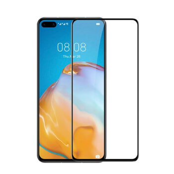 3x Picasee 3D Sticlă securizată 3D cu cadru pentru Huawei P40 - neagră - 2+1 gratis