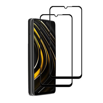 3x Picasee 3D Sticlă securizată 3D cu cadru pentru Xiaomi Poco M3 - neagră - 2+1 gratis