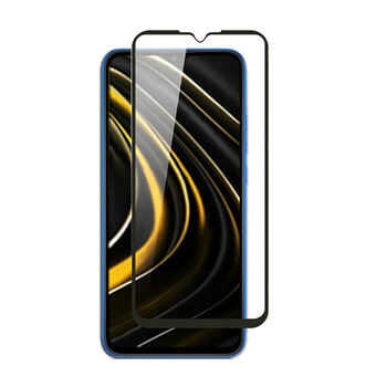3x Picasee 3D Sticlă securizată 3D cu cadru pentru Xiaomi Poco M3 - neagră - 2+1 gratis