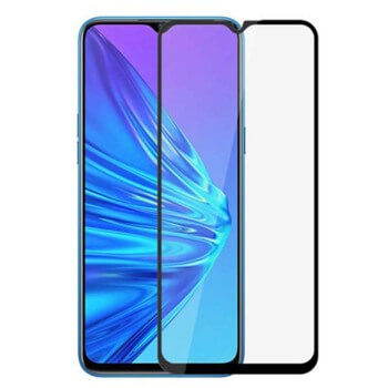 Sticlă securizată 3D cu cadru pentru Realme 5 - neagră