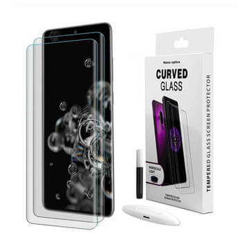 Picasee Sticlă securizată curbată 3D cu protecție UV pentru Samsung Galaxy S21 Ultra 5G G998B