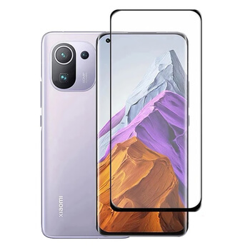 3x Picasee Sticlă securizată curbată 3D pentru Xiaomi Mi 11 - neagră - 2+1 gratis