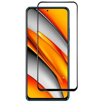 Sticlă securizată 3D cu cadru pentru Xiaomi Poco F3 - neagră