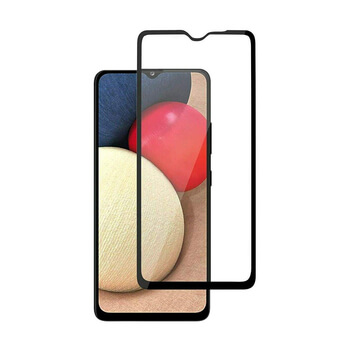 Picasee Sticlă securizată de protecție 3D cu cadru pentru Samsung Galaxy A02s A025G - neagră