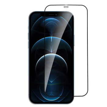 Sticlă securizată de protecție 3D cu cadru pentru Apple iPhone 12 - neagră