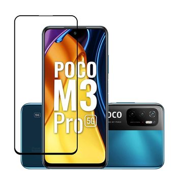3x Picasee 3D Sticlă securizată 3D cu cadru pentru Xiaomi Poco M3 Pro 5G - neagră - 2+1 gratis