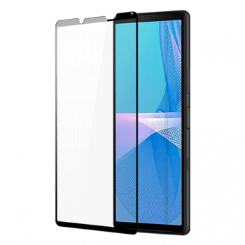 Sticlă securizată 3D cu cadru pentru Sony Xperia 10 III - neagră