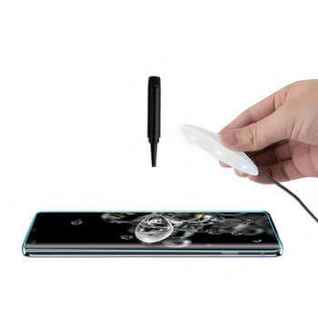 Picasee Sticlă securizată curbată 3D cu protecție UV pentru Samsung Galaxy S23 Ultra 5G