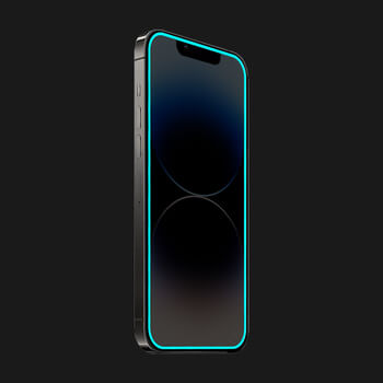 Picasee Sticla întărită de protecție cu ramă care strălucește în întuneric Apple iPhone 12 Pro - Albastru