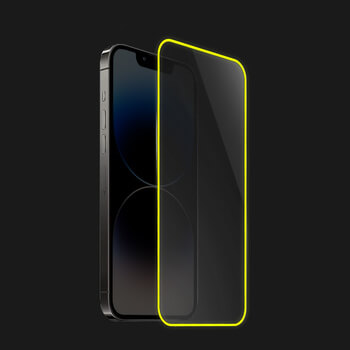 3x Sticla întărită de protecție cu ramă care strălucește în întuneric Apple iPhone 12 - Galbenă