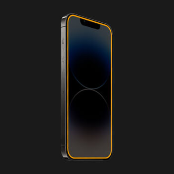 Picasee Sticla întărită de protecție cu ramă care strălucește în întuneric Apple iPhone 12 - Portocaliu