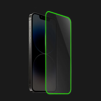 Picasee Sticla întărită de protecție cu ramă care strălucește în întuneric Apple iPhone 12 - Verde