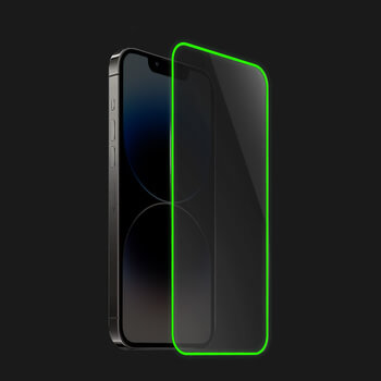 Sticla întărită de protecție cu ramă care strălucește în întuneric Apple iPhone 13 Pro - Verde