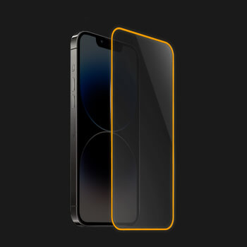 Sticla întărită de protecție cu ramă care strălucește în întuneric Apple iPhone SE 2022 - Portocaliu