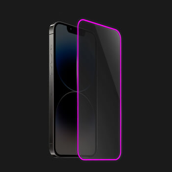 Picasee Sticla întărită de protecție cu ramă care strălucește în întuneric Apple iPhone 12 Pro Max - pink