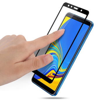 3x Picasee 3D Sticlă securizată 3D cu cadru pentru Samsung Galaxy A7 2018 A750F - neagră - 2+1 gratis