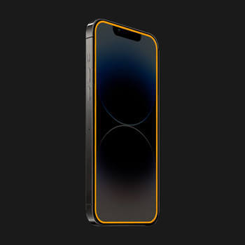 3x Picasee Sticla întărită de protecție cu ramă care strălucește în întuneric Apple iPhone 15 - Portocaliu