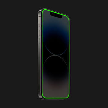 3x Picasee Sticla întărită de protecție cu ramă care strălucește în întuneric Apple iPhone 15 Plus - Verde