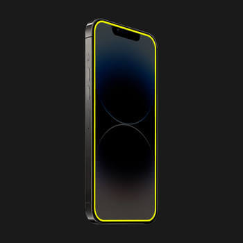 Picasee Sticla întărită de protecție cu ramă care strălucește în întuneric Apple iPhone 15 Plus - Galbenă