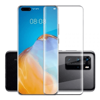 Sticlă de protecție curbată 3D pentru Huawei P40 Pro - neagră