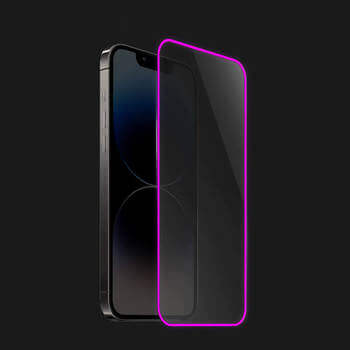 3x Sticla întărită de protecție cu ramă care strălucește în întuneric Samsung Galaxy A41 A415F - Pink
