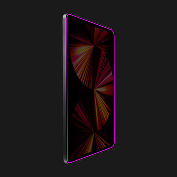 3x Picasee Sticla întărită de protecție cu ramă care strălucește în întuneric pe o tabletă Apple iPad 10.2" 2019 (7. gen) - Pink