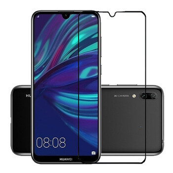 Picasee Sticlă securizată de protecție 3D cu cadru pentru Huawei Y7 2019 - neagră