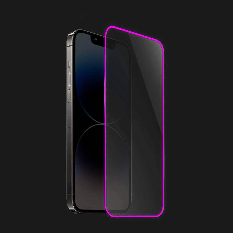 Picasee Sticla întărită de protecție cu ramă care strălucește în întuneric Samsung Galaxy A41 A415F - Pink